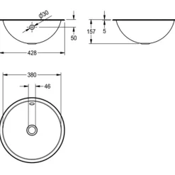 Pesuallas KWC Kuru Ø380 mm rst satiinipintainen