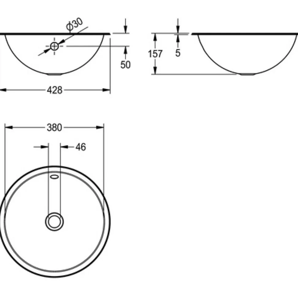 Pesuallas KWC Kuru Ø380 mm rst satiinipintainen