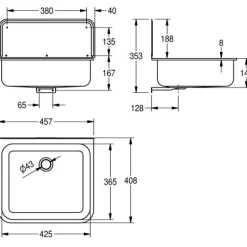Pesuallas KWC Osma 457x408 mm rst