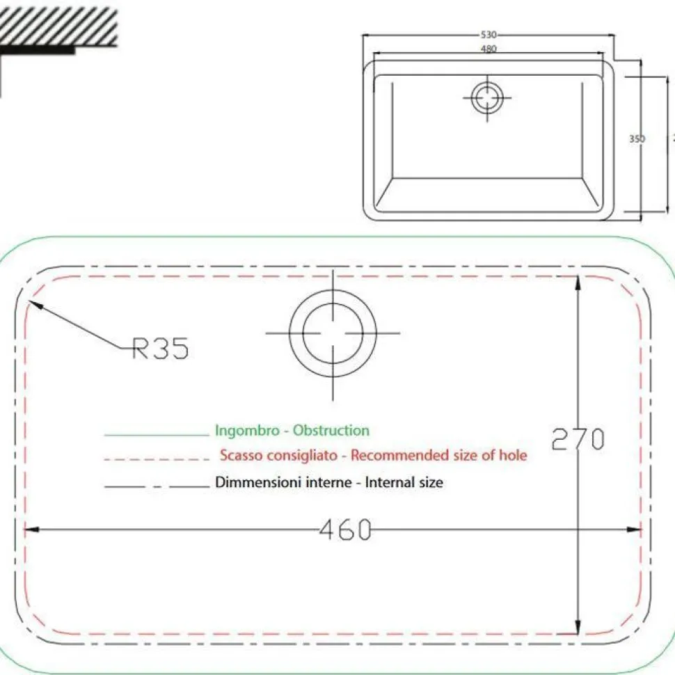 Pesuallas Lavabo Gea, 530x350mm, valkoinen
