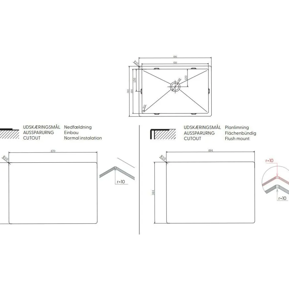 Pesuallas Lavabo Low PVD, 450x340mm, pop-up-pohjaventtiilillä, eri värejä