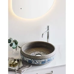Pesuallas Noro Blossom, ø420 mm, sininen/harmaa