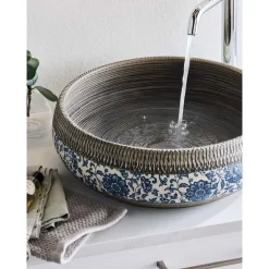 Pesuallas Noro Blossom, ø420 mm, sininen/harmaa