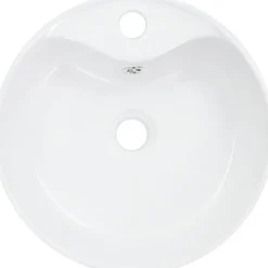 Pesuallas ylivuodolla 36x13 cm keraaminen valkoinen