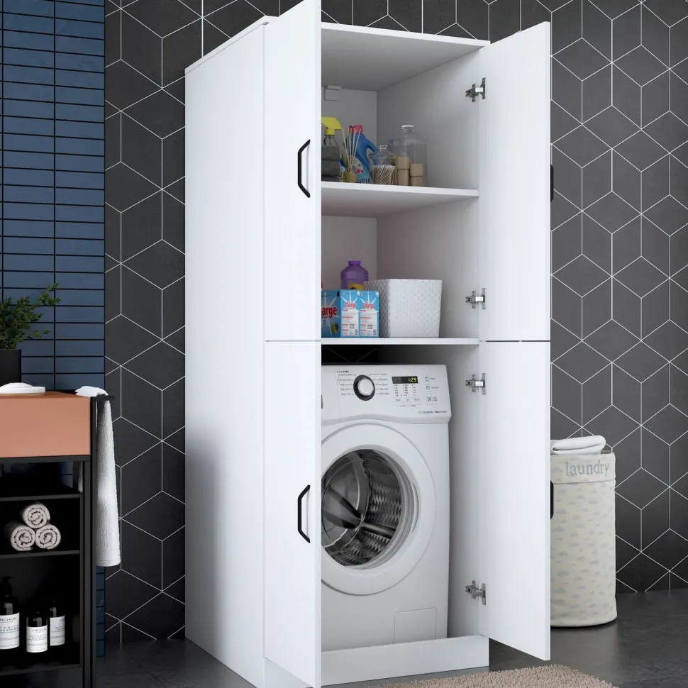 Pesukonekaappi Linento Furniture KD109 - 3198 valkoinen
