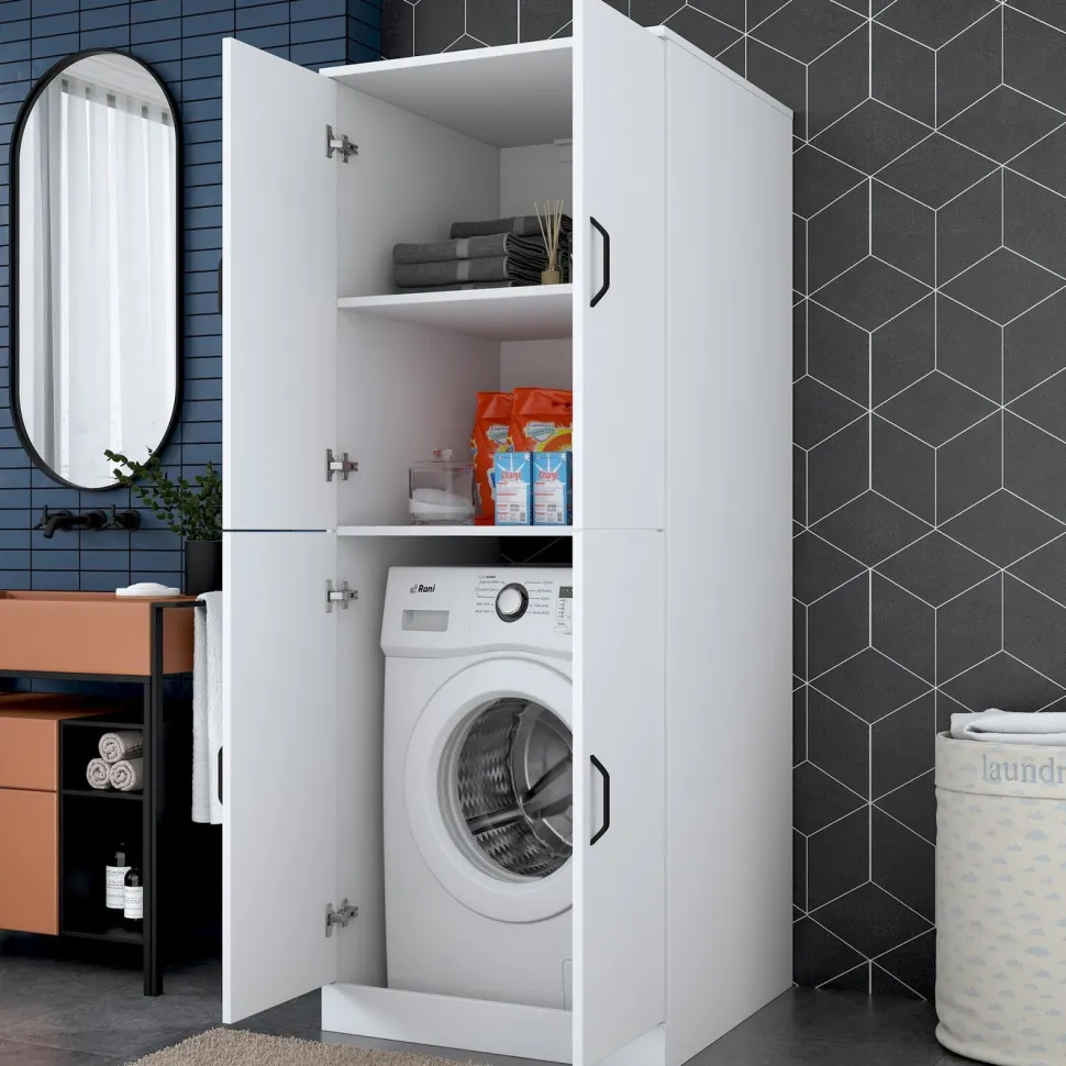 Pesukonekaappi Linento Furniture KD109 - 3198 valkoinen