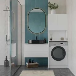 Pesukonekaappi Linento Furniture ADR-482-BB-1, leveys 65cm, korkeus 182 cm, valkoinen