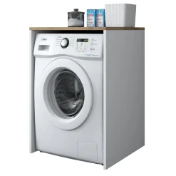 Pesukonekaappi Linento Furniture KD103, pähkinäpuu/valkoinen