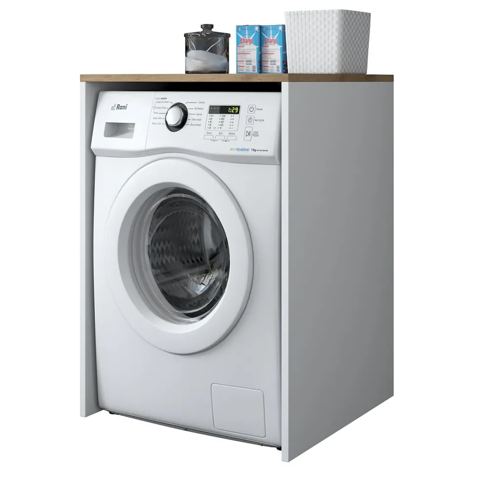 Pesukonekaappi Linento Furniture KD103, pähkinäpuu/valkoinen