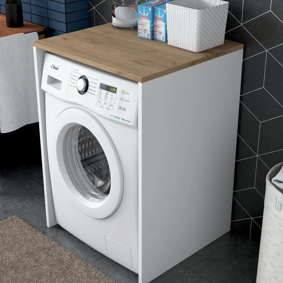 Pesukonekaappi Linento Furniture KD103, pähkinäpuu/valkoinen