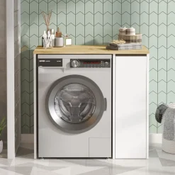 Pesukonepöytä Linento Furniture SA1 60 cm valkoinen/ruskea