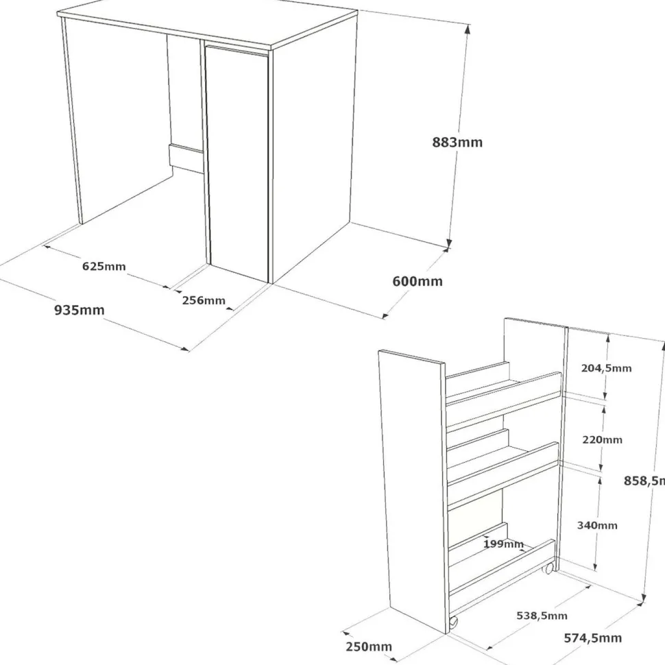 Pesukonepöytä Linento Furniture SA1 60 cm valkoinen
