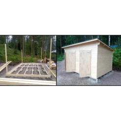 Piharakennuksen asennus 2-3,9 m2 kokoisille rakennuksille