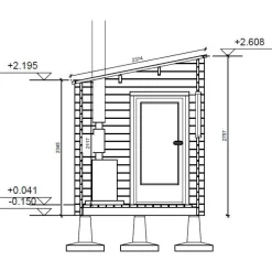 Pihasauna LP Garden Kuutio, 4.2m², pulpettikatto