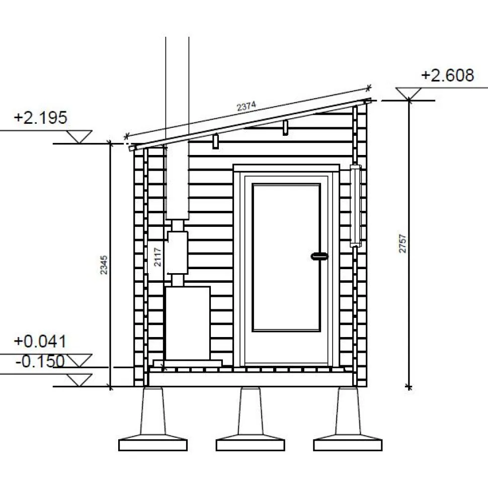Pihasauna LP Garden Kuutio, 4.2m², pulpettikatto