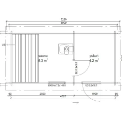 Pihasauna LP Garden Ylläs, 11.2m², pulpettikattoinen