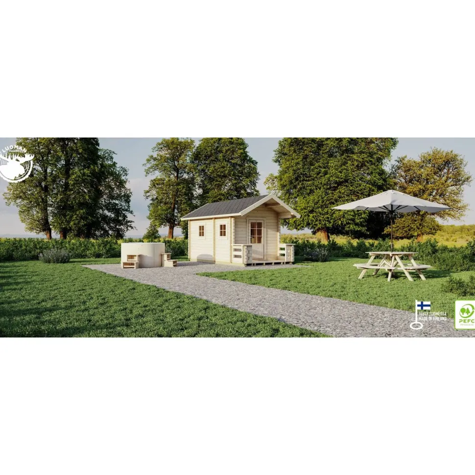 Pihasauna Luoman Lillevilla 7-5 Tiira 10,3 + 2,3 m²