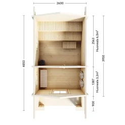 Pihasauna Luoman Lillevilla 7-5 Tiira 10,3 + 2,3 m²