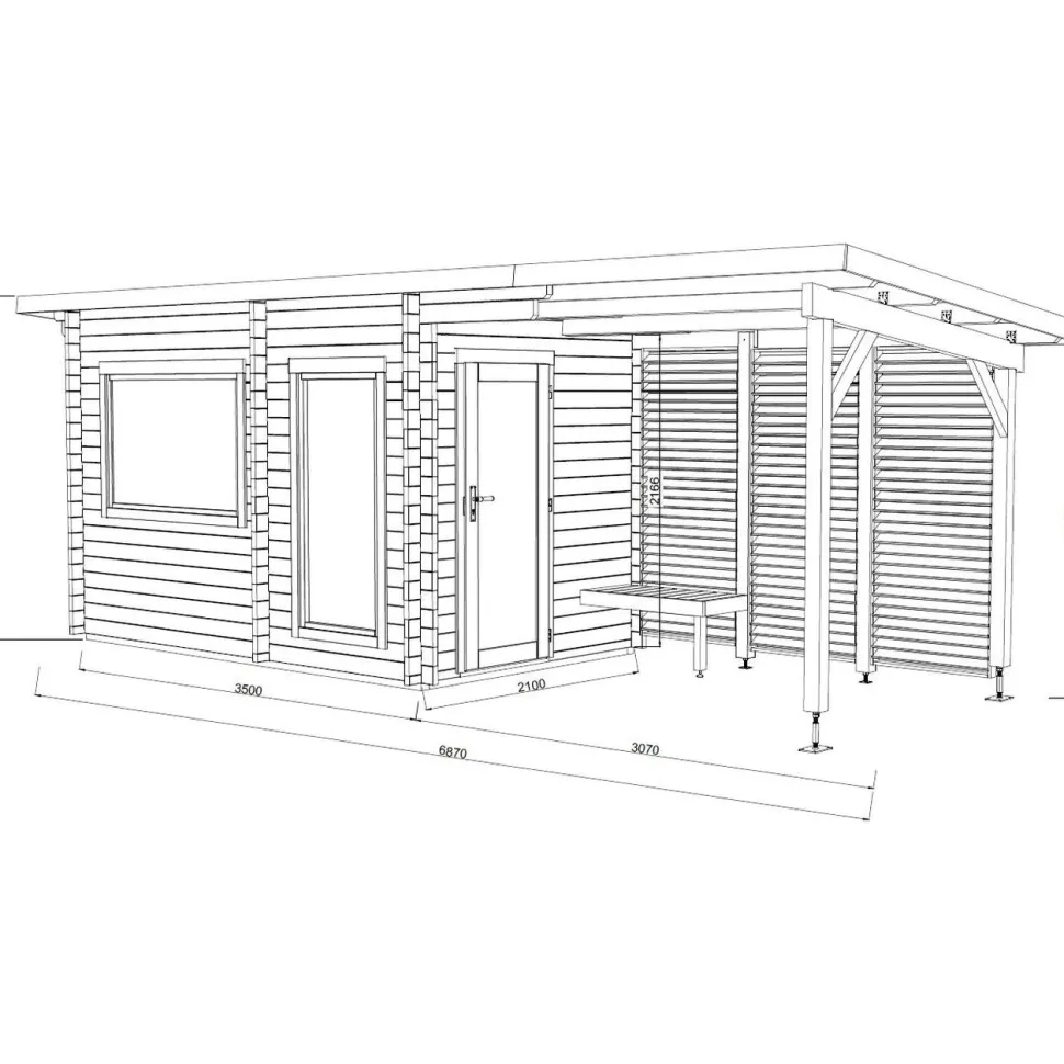 Pihasauna Palmako Sanna 6,8+5,9 m²