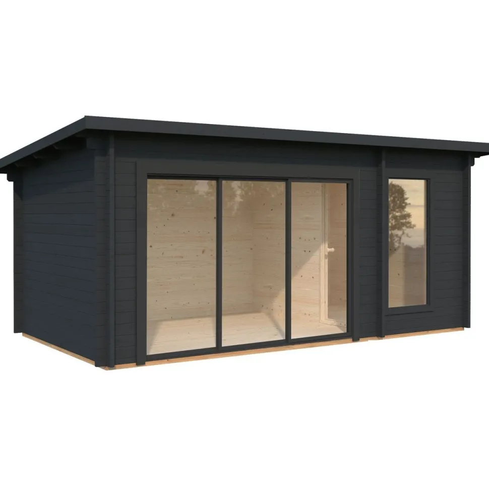 Pihasauna Palmako Sanna, sis. tuplalasilla liukuovet 12,8 m²