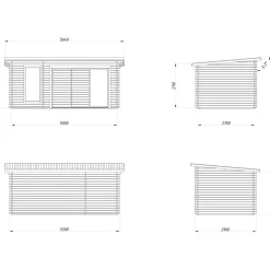 Pihasauna Palmako Sanna, sis. tuplalasilla liukuovet 12,8 m²