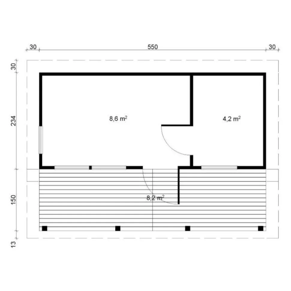 Pihasauna Tene Moderni 19, 13m²