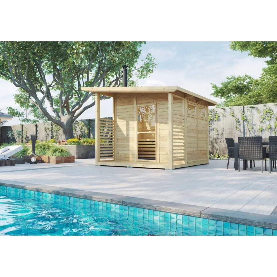 Pihasauna terassilla Jalotakka Luotsi, 2.4+4.9m², puuvalmis