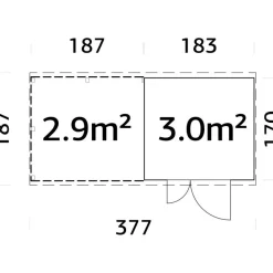 Pihavaja Palmako Leif 3,0+2,9 m² EL16-3717