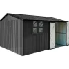 Pihavarasto Fornorth, 375x286x162cm, ikkuna, musta