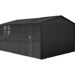 Pihavarasto Fornorth, 375x286x162cm, ikkuna, musta