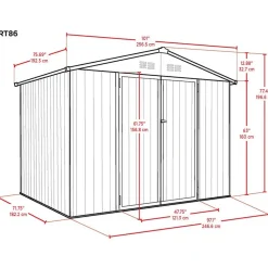 Pihavarasto Gop Cover-It, 4.5m², teräs, tummanharmaa
