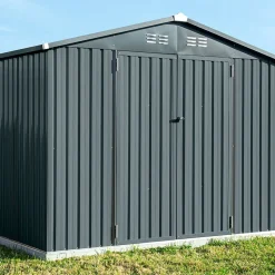 Pihavarasto Gop Cover-It, 4.5m², teräs, tummanharmaa