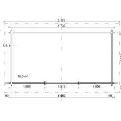 Pihavarasto/lato LP Garden P-M, 10m², pulpettikatto