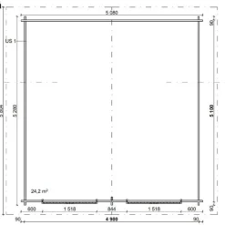 Pihavarasto/lato LP Garden  S-XXL, 25m², suoraseinäinen