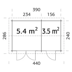 Pihavarasto Palmako Jari 8,9 m²