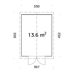Pihavarasto Palmako Martin 13,6 m²