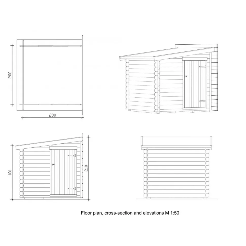Pihavarasto Skan Holz 4 m²