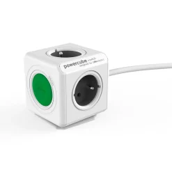 Pistorasia Allocacoc PowerCube Extended + Switch 1,5m 4-osainen + katkaisija vihreä/valkoinen