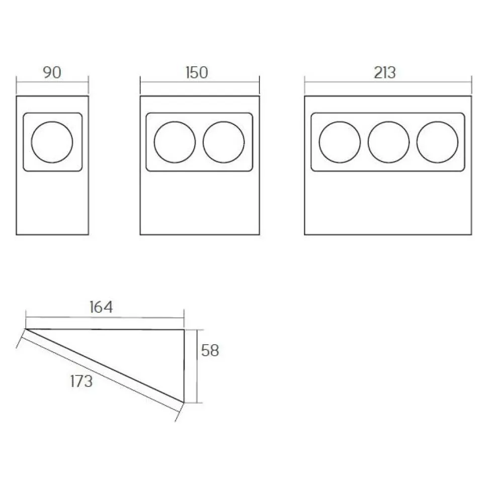 Pistorasia Limente Mini-3 16 A 230 V IP20 213x164 mm 3-osainen RST
