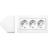 Pistorasia Schneider Electric Exxact 3-osainen pinta-asennus kulmaan valkoinen