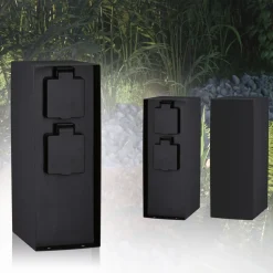Pistorasiatolppa Paulmann Rio 2 pistorasiaa 70x70x230mm IP44 antrasiitti