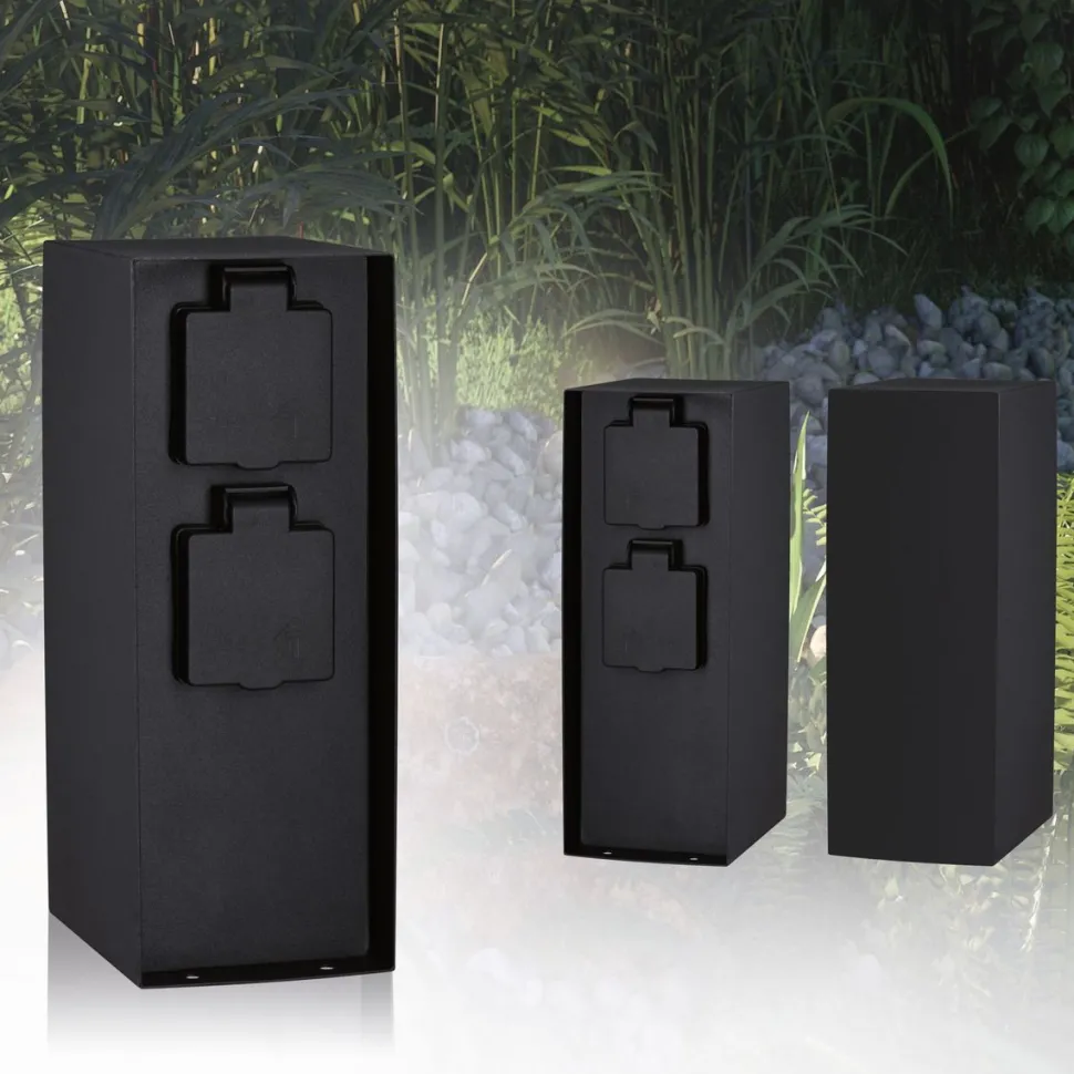 Pistorasiatolppa Paulmann Rio 2 pistorasiaa 70x70x230mm IP44 antrasiitti