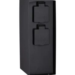 Pistorasiatolppa Paulmann Rio 2 pistorasiaa 70x70x230mm IP44 antrasiitti