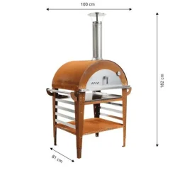 Pizzauuni GrillSymbol Pizzo, jalustalla, 100x81x182cm