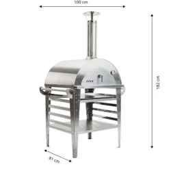 Pizzauuni GrillSymbol Pizzo Inox, jalustalla, 100x81x182cm