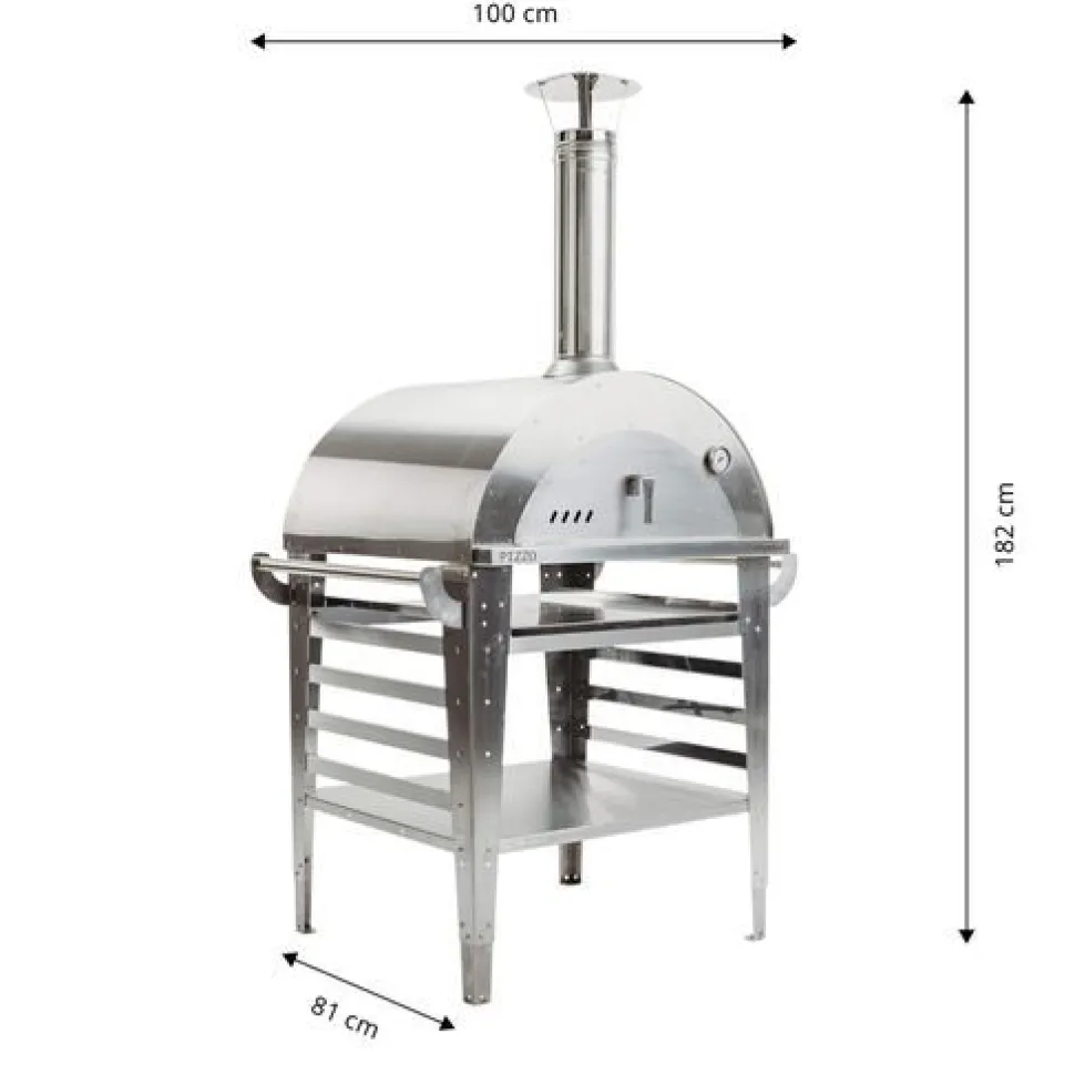 Pizzauuni GrillSymbol Pizzo Inox, jalustalla, 100x81x182cm