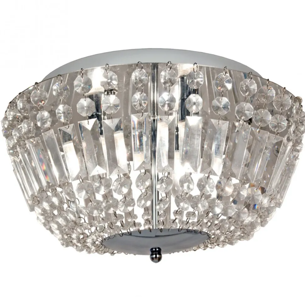 Plafondi Giovanna IP44 Ø 380x210 mm kromi/lasi