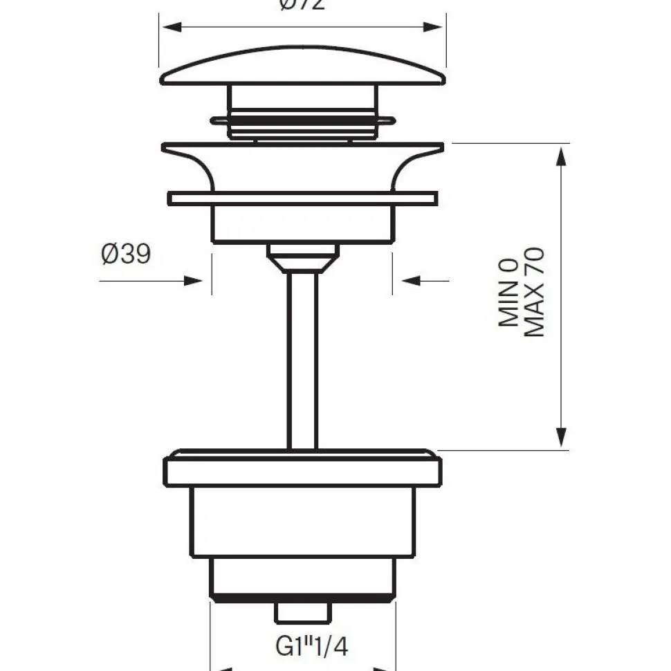 Pohjaventtiili Tapwell 68400, sulkeutumaton, eri värejä