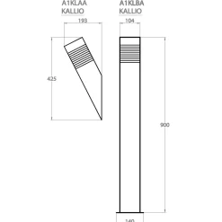 Pollarivalaisin Kallio 104x104x900mm, antrasiitti