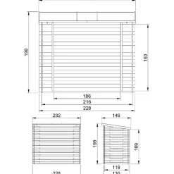 Polttopuukatos Timbela M202-M203, eri kokoja